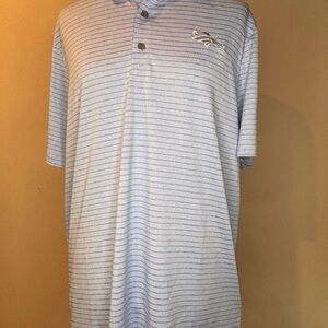 Cutter & Buck Light Blue Thin-Striped Denver Broncos Polo